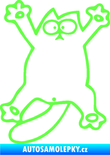 Samolepka Kočka 040 levá na rozpláclá Fluorescentní zelená