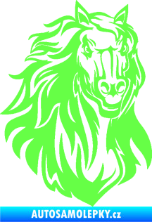 Samolepka Kůň 067 pravá hlava s hřívou Fluorescentní zelená