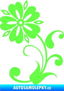 Samolepka Květina dekor 001 levá Fluorescentní zelená
