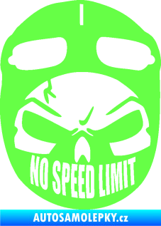 Samolepka Lebka 043 motorkář Fluorescentní zelená