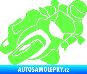 Samolepka Motorka 001 pravá silniční motorky Fluorescentní zelená