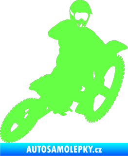 Samolepka Motorka 004 pravá motokros Fluorescentní zelená