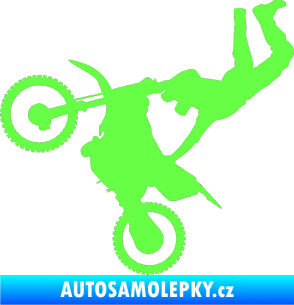 Samolepka Motorka 008 levá motokros freestyle Fluorescentní zelená