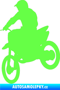 Samolepka Motorka 014 levá motokros Fluorescentní zelená