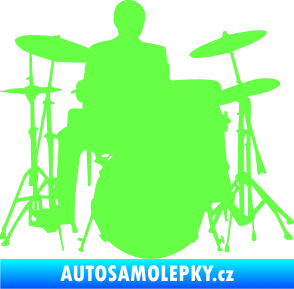 Samolepka Music 009 pravá hráč na bicí Fluorescentní zelená