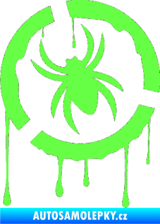 Samolepka Pavouk 001  levá Fluorescentní zelená