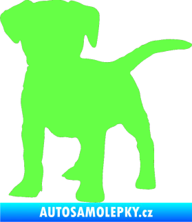 Samolepka Pes 056 levá štěně Fluorescentní zelená