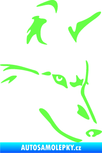 Samolepka Pes 159 pravá vlk Fluorescentní zelená