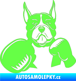 Samolepka Pes 183 levá boxer Fluorescentní zelená