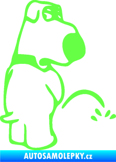Samolepka Pes čůrá 002 pravá Fluorescentní zelená