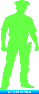 Samolepka Policajt 002 pravá Fluorescentní zelená