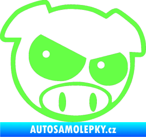 Samolepka Rally pig 002 pravá Fluorescentní zelená