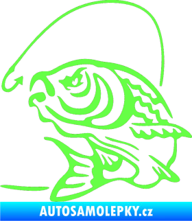 Samolepka Ryba s návnadou 002 levá Fluorescentní zelená