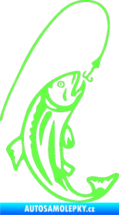 Samolepka Ryba s návnadou 003 pravá Fluorescentní zelená