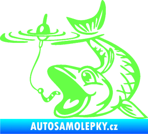 Samolepka Ryba s návnadou 004 levá Fluorescentní zelená