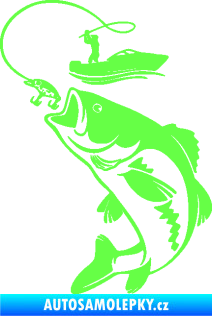 Samolepka Rybář 019 levá Fluorescentní zelená