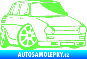 Samolepka Škoda 100 karikatura pravá Fluorescentní zelená