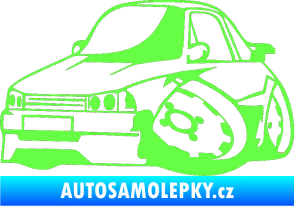 Samolepka Škoda 120 karikatura levá Fluorescentní zelená