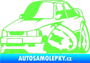 Samolepka Škoda 130 karikatura levá Fluorescentní zelená