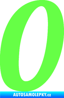 Samolepka Startovní číslo 0 typ 3 Fluorescentní zelená