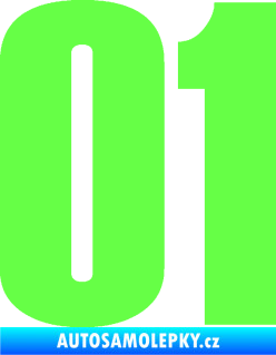 Samolepka Startovní číslo 01 typ 2 Fluorescentní zelená