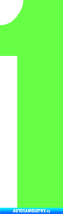 Samolepka Startovní číslo 1 typ 2  Fluorescentní zelená