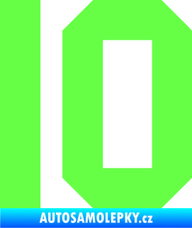Samolepka Startovní číslo 10 Fluorescentní zelená