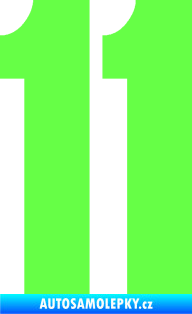 Samolepka Startovní číslo 11 typ 2    Fluorescentní zelená