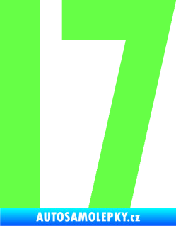 Samolepka Startovní číslo 17 Fluorescentní zelená