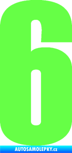 Samolepka Startovní číslo 6 typ 2   Fluorescentní zelená