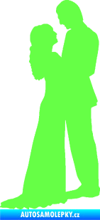 Samolepka Svatba 004 pravá Fluorescentní zelená