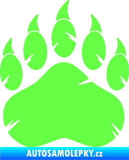 Samolepka Tlapa medvěda 002 pravá Fluorescentní zelená