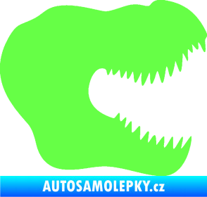 Samolepka Tyrannosaurus Rex lebka 001 pravá Fluorescentní zelená