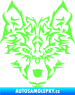 Samolepka Vlk 005 Fluorescentní zelená