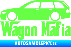 Samolepka Wagon Mafia 002 nápis s autem Fluorescentní zelená