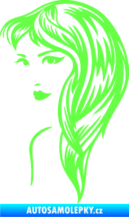 Samolepka Žena tvář 001 levá Fluorescentní zelená
