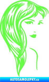 Samolepka Žena tvář 001 pravá Fluorescentní zelená