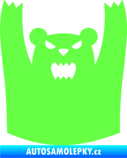 Samolepka Zuřivý medvěd Fluorescentní zelená