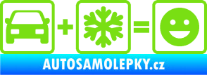 Samolepka Auto + sníh = veselý smajlík zelená kawasaki