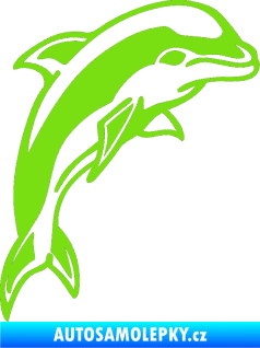 Samolepka Delfín 001 pravá zelená kawasaki