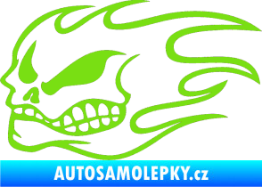 Samolepka Head - lebka - levá zelená kawasaki