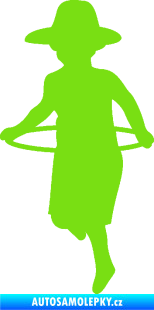 Samolepka Hula Hop 001 levá dítě s obručí zelená kawasaki