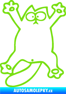 Samolepka Kočka 040 levá na rozpláclá zelená kawasaki