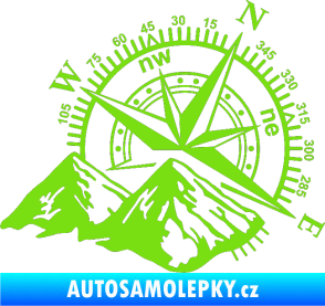 Samolepka Kompas 002 pravá hory zelená kawasaki