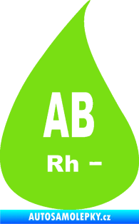 Samolepka Krevní skupina AB Rh- kapka zelená kawasaki