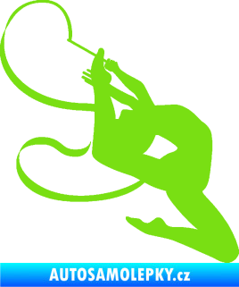 Samolepka Moderní gymnastika 001 pravá gymnastka se stuhou zelená kawasaki