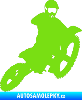 Samolepka Motorka 004 pravá motokros zelená kawasaki
