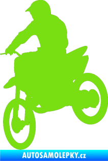 Samolepka Motorka 014 levá motokros zelená kawasaki