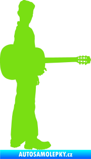 Samolepka Music 003 pravá hráč na kytaru zelená kawasaki