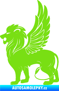 Samolepka Okřídlený lev 001 levá mytické zvíře zelená kawasaki